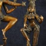 Dancing Shiva and Parvati Set | 22" & 17" Heights | 14 kg | Bronze Brown Finish | Divine Couple Dance | Sacred Hindu Art | Jaipurio